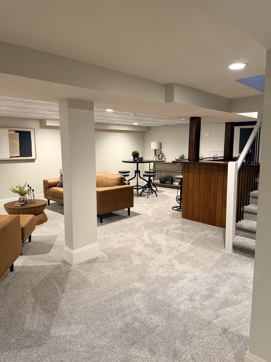 Finished basement living area